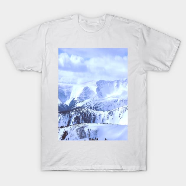 Blue Snow Mountain Range T-Shirt by Kadeda RPG